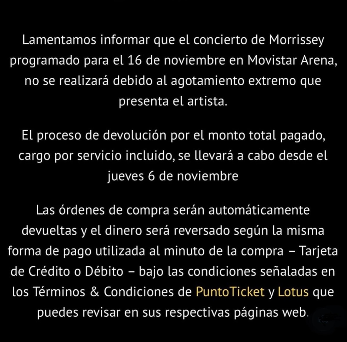 Morrissey cancela su concierto en Chile por décima vez 😢
