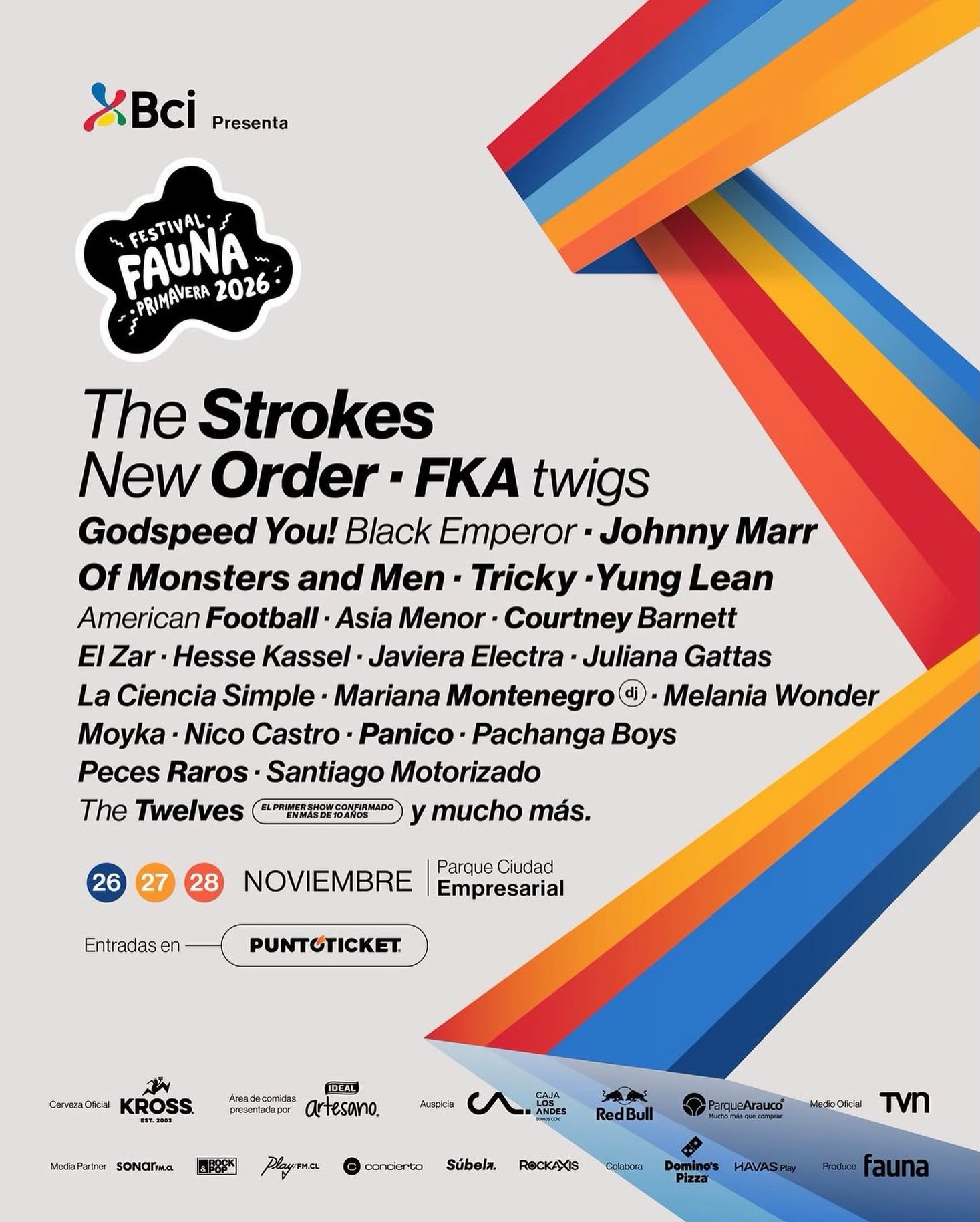 @faunaprimaverafest reveló su lineup, sumando a New Order, FKA Twigs, Johnny Marr, American Football y más 🤩

¿Qué les pareció el cartel de esta edición 👀?

🎫 Venta de entradas
📌 09 de junio al mediodía: Preventa Bci con 20% de descuento. (Cupos limitados)
📌 10 de junio al mediodía: Venta General.
Por sistema @puntohicket

#FaunaPrimavera
